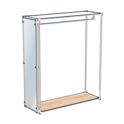 Хромированное вешало с зеркальным торцом ZTD-10 №1-1 с полкой стекло 6 мм, Дуб Сонома