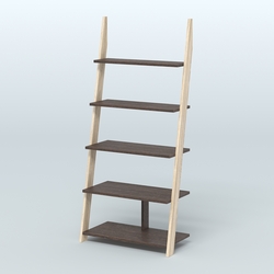 Торговая пристенная стойка ЛОФТ с пятью полками №1-950, Дуб Сонома + Дуб Венге