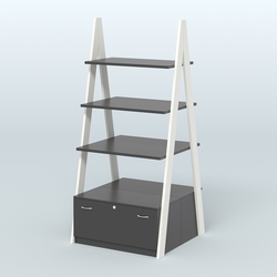 Торговая двусторонняя стойка ЛОФТ №4-950 с двумя тумбами Т-16, Белый и Черный