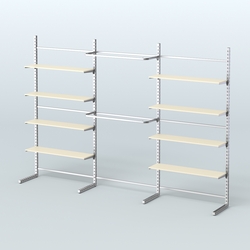 Системы ЭЛЕГАНТ пристенные с полками ДСП и стяжками №5 (3600мм), Крем Вайс