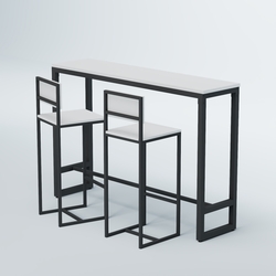 Комплект барный стол "Кофе-брейк" №10 и стулья, Белый