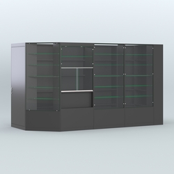 Угловой торговый павильон из ДСП СЭСП №6 (8, 82 кв.м), Черный