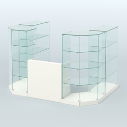 Торговый стеклянный павильон Абсолют №1 (открытый) (4.13 кв.м), Белый