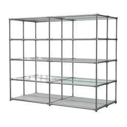 Хромированное вешало ПЛАТФОРМА №4-1 с полками стекло 6мм, Серый