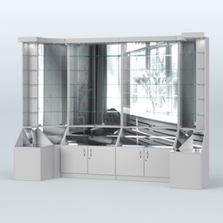 Павильон со стеклянными полками серии Эталон №4, Серый