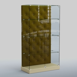 Низкая стеклянная витрина КАПИТОНЕ №5-ХП, Крем Вайс + 09 Olive