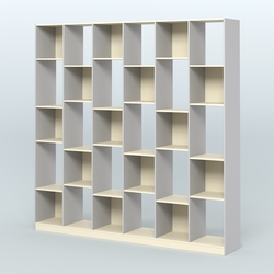 Стеллаж из ДСП серии ЛОФТ №16-1, Серый + Крем Вайс