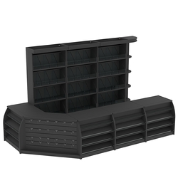 Комплект кассовой зоны со стеллажами под конфеты и орехи большой №3, Черный