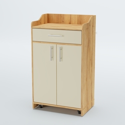 Стойка официанта "Бармен" №5-П передвижная, Дуб Золотистый и Крем Вайс