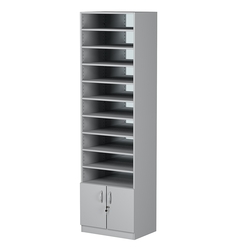 Стеллаж из ДСП с 9-ю полками 400x600 мм серии LEVEL-9 №7-2 (З/C - ЗЕРКАЛО), Серый