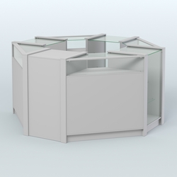 Торговый островок в стиле ЛОФТ с прозрачными фасадами №3 (4,72 кв.м), Серый