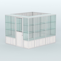 Павильон из профиля угловой №4б (5,5 кв.м), Ясень Анкор светлый