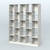 Стеллаж из ДСП серии ЛОФТ №13-3 с полками стекло 5 мм Метрополитан Грей + Белый