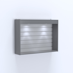 Витрина настенная №203-2В с эконом панелью и верхним фризом, Темно-Серый