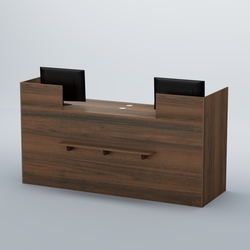 Ресепшен Атлант классический с полкой №2, Орех