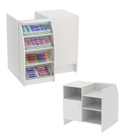 Торговый кассовый прилавок импульсных покупок двухсекционный из ДСП Импульс №1-3-450, Серый