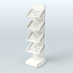 Торговый стеллаж узкий для хлеба и выпечки Феникс №5, Белый