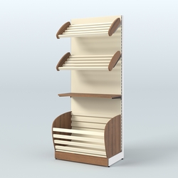 Стеллаж для хлеба и выпечки с нижней корзиной - накопителем Феникс №12К, Орех + Крем Вайс