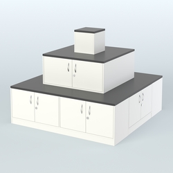 Островок-пирамида с накопителями для торговых центров №2, Белый и Черный