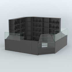 Угловой павильон из ДСП для торговли хлебом и выпечкой №5, Черный