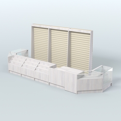 Торговый Островок "Эконом" №5 (9, 72 кв.м), Ясень Анкор светлый и Крем Вайс