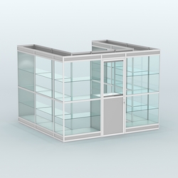 Павильон из профиля пристенный №5в (6,75 кв. м), Серый