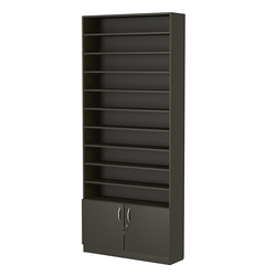Стеллаж из ДСП с 9-ю полками 250x900 мм серии LEVEL-9 №11 (З/C - ДВП), Черный