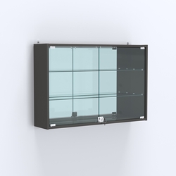 Витрина настенная №203-2А широкая с зеркалом, Дуб Венге