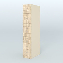 Рецептурный шкаф для аптек METACASE №1 глубиной 800 мм (13 ящиков), Крем Вайс и Дуб Сонома U2236-5