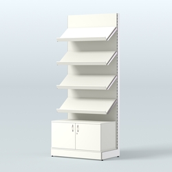 Стеллаж для хлеба и выпечки с четырьмя наклонными полками и накопителем Феникс №13Н, Белый