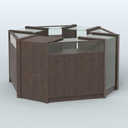 Торговый островок в стиле ЛОФТ с прозрачными фасадами №3 (4,72 кв.м), Дуб Венге