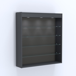 Витрина настенная №204-3Г открытая с четырьмя полками и фризом, Антрацит