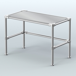 Стол малый D-41 с полкой Зеркало 4мм, Черный