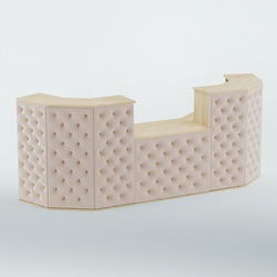 Ресепшен со столом БАРХАТ СЕРЫЙ ПЕРЛАМУТР №3 (карета золото), Дуб сонома + 02 Beige