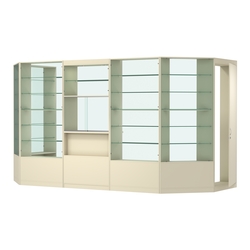 Пристенный торговый павильон из ДСП СЭСП №5 (6 кв.м), Крем Вайс