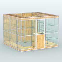 Павильон из профиля пристенный №9в (6,75 кв. м), Дуб Золотистый