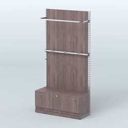 Система ЭЛЕГАНТ №1 с ДСП и тумбой T11 (1200 мм), Ясень Анкор темный