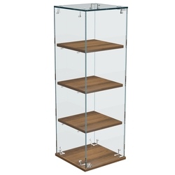 Витрина Истра настольная №23-ДП с прямыми полками из ДСП, Орех