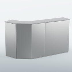 Ресепшен Г-образный БАРХАТ СЕРЫЙ ПЕРЛАМУТР №1 (ровная поверхность), Серый + Экокожа серебристая