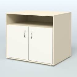 Тумба под оргтехнику Стандарт, Крем Вайс + Белый