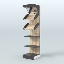 Стеллаж для хлеба и выпечки с полками - корзинами и фризом Феникс №15Ф, Черный + Дуб Сонома