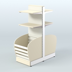 Низкий островной стеллаж средний для хлеба и выпечки СХОН-08, Крем Вайс + Белый