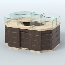 Торговый островок GOLD №1 (3,13 кв.м), Дуб Сонома + Дуб Венге