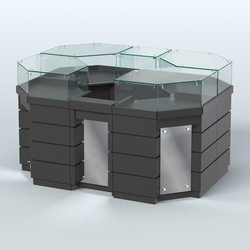 Торговый островок GOLD с зеркальным фасадом №1-1 (3,13 кв.м), Черный