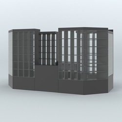 Павильон с двумя кассовыми прилавками для продажи чая и кофе №2, Черный