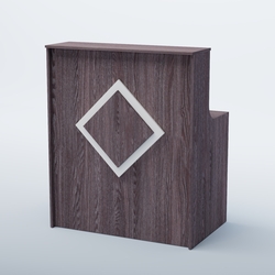 Ресепшен прямоугольный РОМБ №1, Ясень Анкор темный