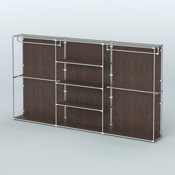 Торговая система ХРОМ (задняя стенка - ДСП) 3600 мм с полками ДСП и поручнями №2, Дуб Венге