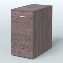 Тумба с выкатной секцией Деко, цвет белый, Ясень Анкор темный