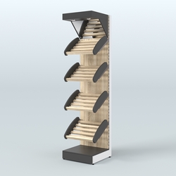 Стеллаж для хлеба и выпечки с полками - корзинами и фризом Феникс №5Ф, Черный + Дуб Сонома