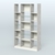 Стеллаж из ДСП серии ЛОФТ №12-3 с полками стекло 5 мм Метрополитан Грей + Белый